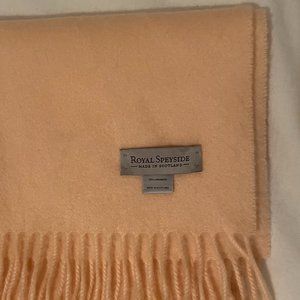 Royal Speyside Cashmere Scarf Light Peach Colour Made in Scotland